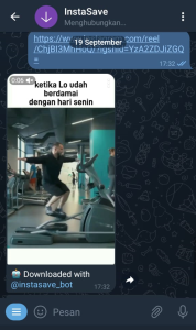 Gambar Poses Donwload di Aplikasi Telegram